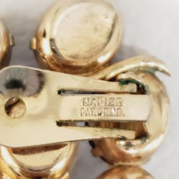 Vintage Signed Napier Rare Rhinestones  Runway Statement Leaves Earrings - Picture 4 of 7